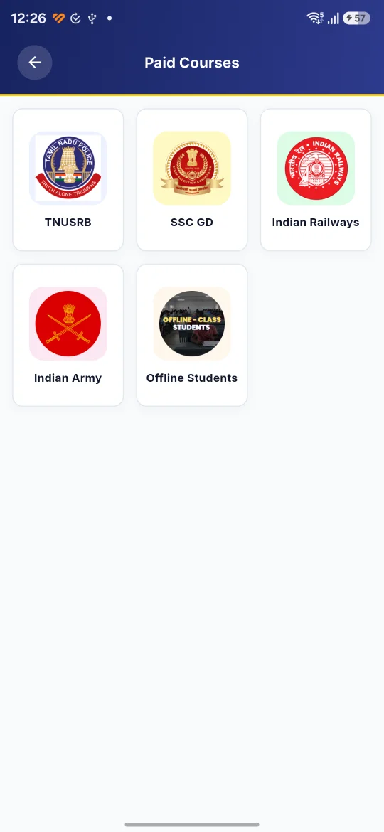 Course categories in the Muppadai app